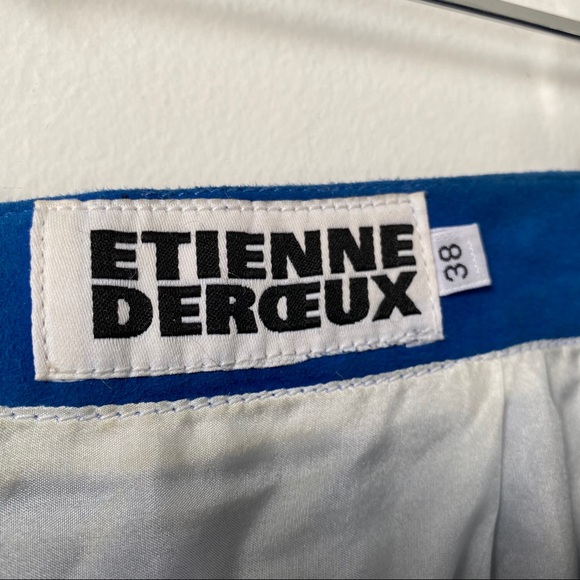 ETIENNE DERŒUX Cobalt Blue Suede Skirt - Picture 6 of 8